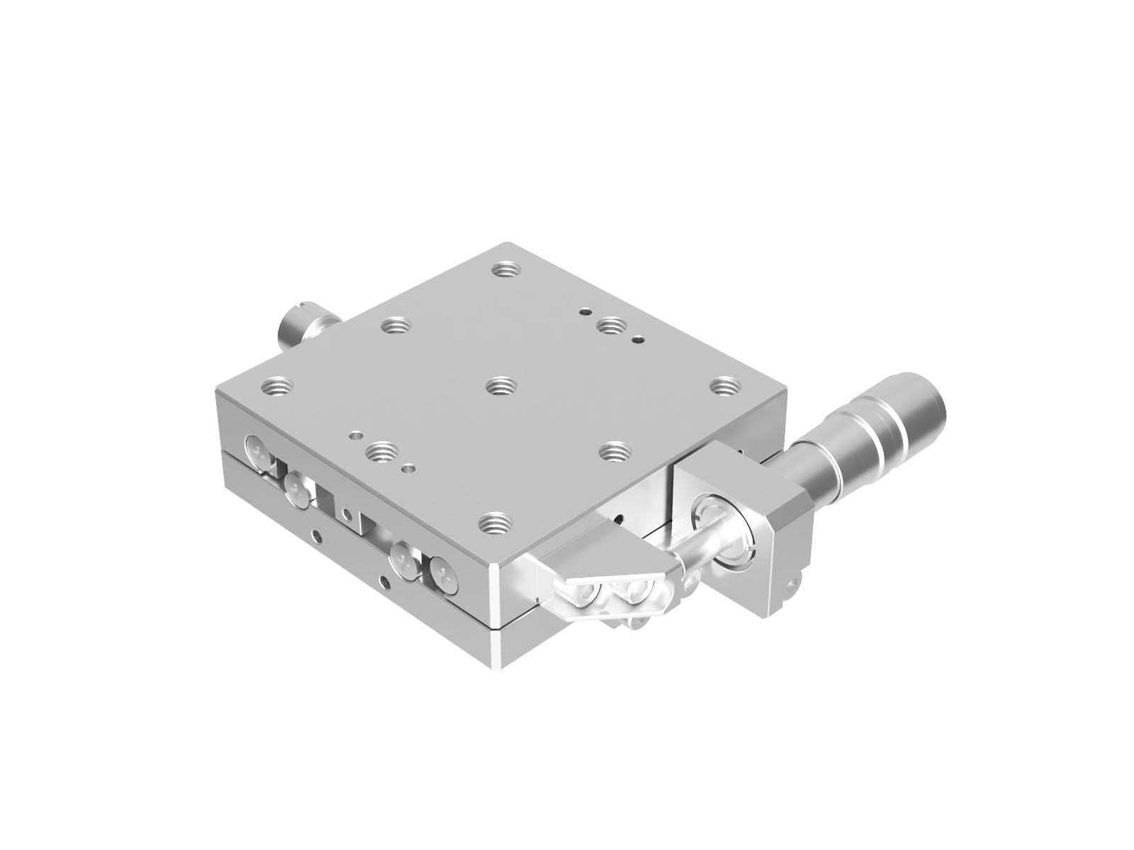 Łożysko EXC 65X65mm, kompatybilne z próżnią, ze stali nierdzewnej, stolik w osi X, mikrometr boczny, +/-6.5mm, gwinty M6